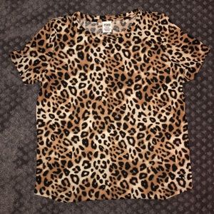 PINK leopard print tee - never worn!
